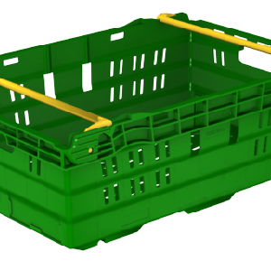 400.300.150 Bale Arm Crate - Green - White Bars (Pk 14)