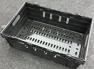 600x400x200 Bale Arm Crate Black - Grey Arms - Packs of 10