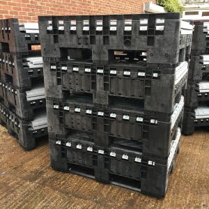 Folding Pallet Box 1200x1000x975 Black / Grey