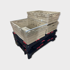 600x400x200 Bale Arm Crate Black - Pink Arms - Packs of 10