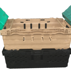 600x400x200 Bale Arm Crate Black - Yellow Arms - Packs of 10