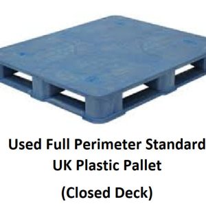 Full Perimeter Standard UK Plastic Pallet -1200x1000 Closed Deck - Pre Owned