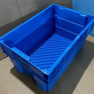 Maxinest Bale Arm Crate 600x400x300 Blue - Solid Floor & Sides - Packs of 5