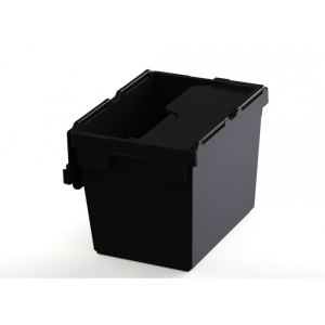 400x300x300  Black Eco Lidded Container (28 Ltr)