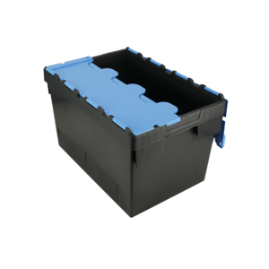 400x300x300 Black Blu Lidded Container (28 Ltr)