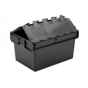 600x400x250 Black Eco Lidded Container (43 Ltr)